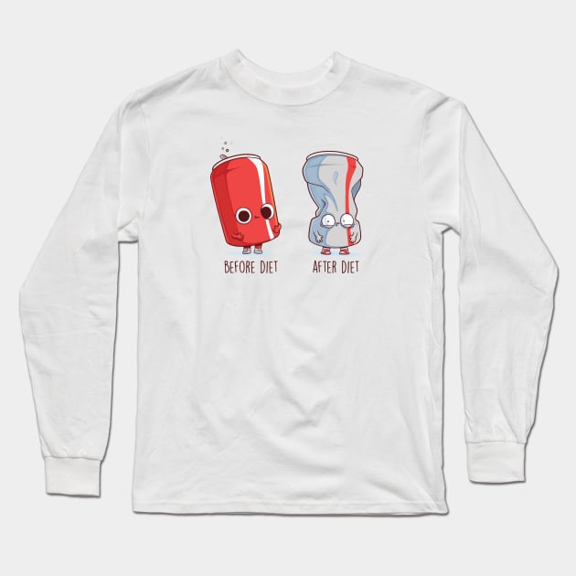 Before and after Diet Long Sleeve T-Shirt by Naolito